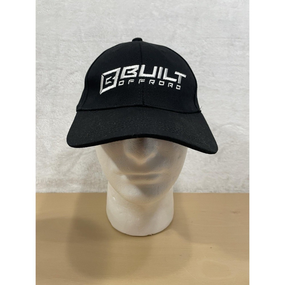 Built Offroad Black Embroidered Logo Strapback Dad Hat Adjustable Baseball Cap